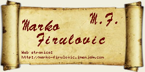 Marko Firulović vizit kartica